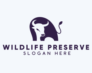 Wildlife Bull Animal logo design