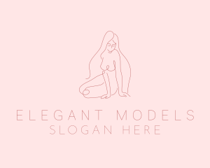 Modeling - Naked Female Model logo design