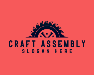 Assembly - Industrial Carpentry Saw logo design