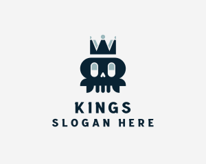 Skull Skeleton Crown logo design