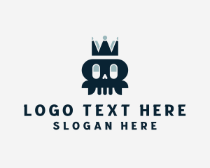 Horror - Skull Skeleton Crown logo design