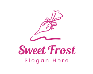 Icing - Pink Ribbon Icing Bag logo design