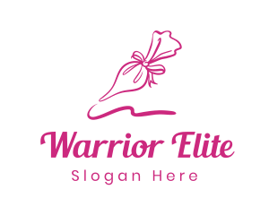 Cake - Pink Ribbon Icing Bag logo design