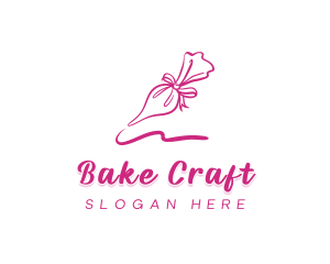 Ribbon Icing Bag logo design