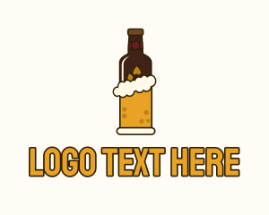 Craft Beer - Beer Foam Bottle logo design