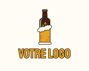 Beer Foam Bottle  Logo