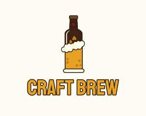 Brewer - Beer Foam Bottle logo design