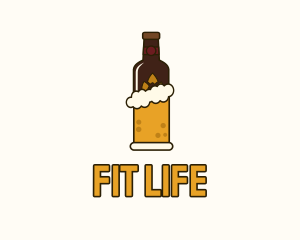 Alcoholic Beverage - Beer Foam Bottle logo design