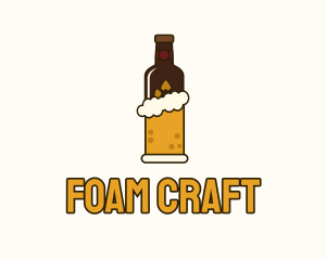 Beer Foam Bottle  logo design