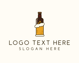 Beer Foam Bottle  Logo