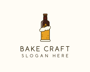 Beer Foam Bottle  logo design