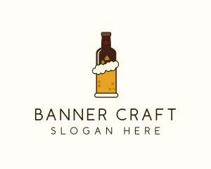 Beer Foam Bottle  logo design