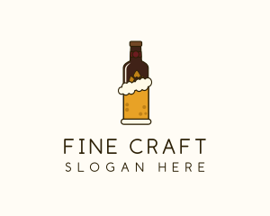 Beer Foam Bottle  logo design