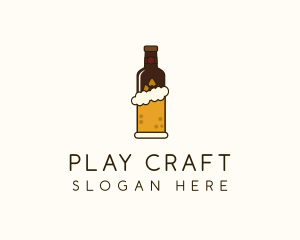 Beer Foam Bottle  logo design