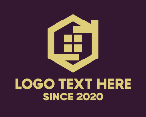 Hexagonal - Yellow Hexagonal Home logo design