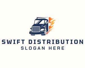 Distribution - Express Fire Truck logo design
