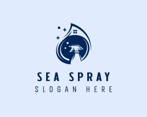 Sprayer Cleaner Sanitation logo design