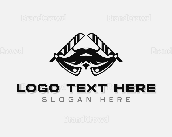 Razor Barbershop Beard Logo