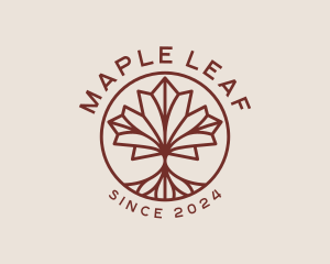 Maple Leaf Tree logo design