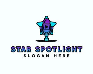 Star Microphone Podcast logo design