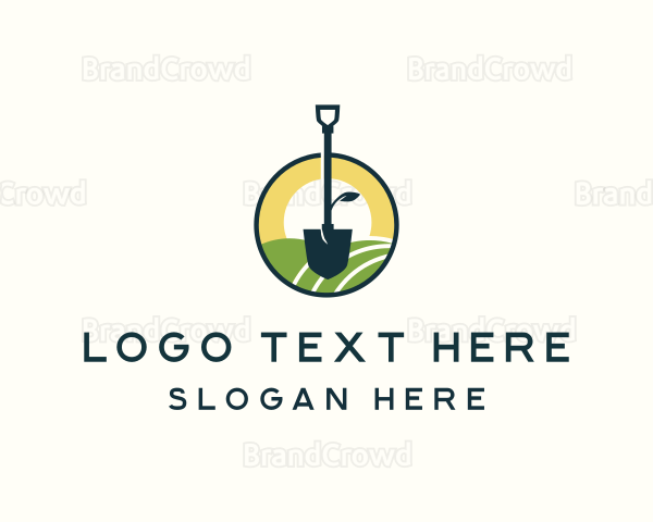 Shovel Landscape Sunrise Logo