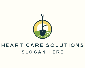 Shovel Landscape Sunrise logo design