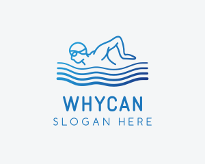 Gradient Swimming Athlete Logo