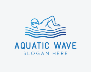 Swimmer - Gradient Swimming Athlete logo design