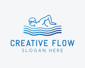 Freestyle - Gradient Swimming Athlete logo design