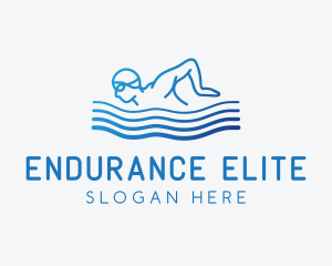 Triathlon - Gradient Swimming Athlete logo design