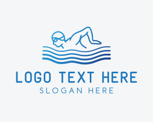 Business - Gradient Swimming Athlete logo design