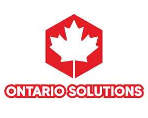 Ontario - Maple Leaf Hexagon logo design