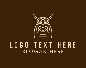 Brown Bird - Wise Owl Bird logo design