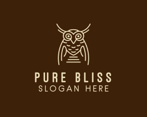 White - Wise Owl Bird logo design