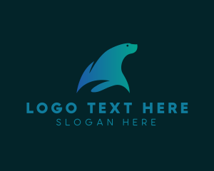 Sea Lion - Gradient Blue Seal logo design