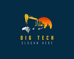 Excavation Machine Construction logo design