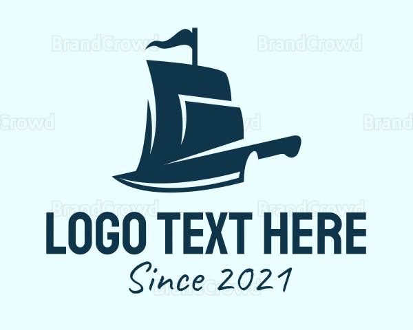 Pirate Ship Knife Logo