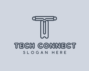 It Expert - Cyber Technology Letter T logo design