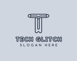 Cyber Technology Letter T logo design