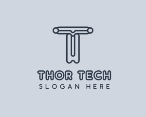 Cyber Technology Letter T logo design