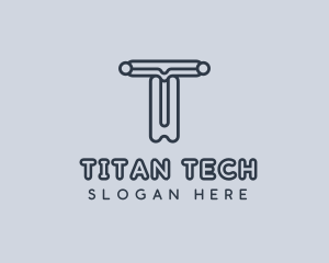 Cyber Technology Letter T logo design