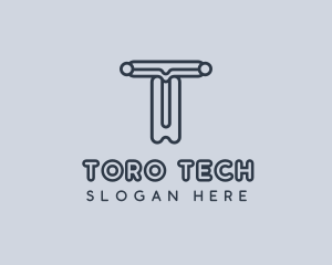 Cyber Technology Letter T logo design