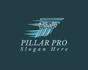 Fast Blue Pillar Law logo design