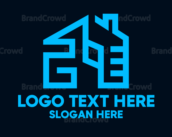 Geometric Blue Housing Logo