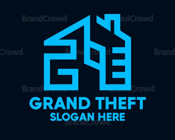 Geometric Blue Housing Logo