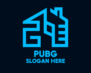 Geometric Blue Housing  Logo