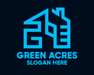 Lot - Geometric Blue Housing logo design