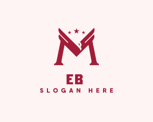 Veteran - Eagle Patriotic Letter M logo design