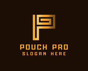 Golden Fashion Letter P logo design