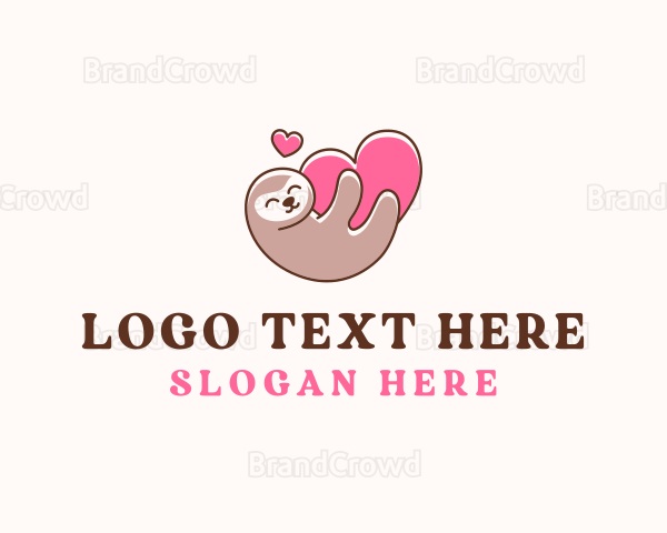 Sloth Hug Heart Logo